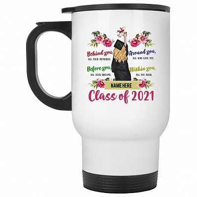14 oz. White Travel Mug