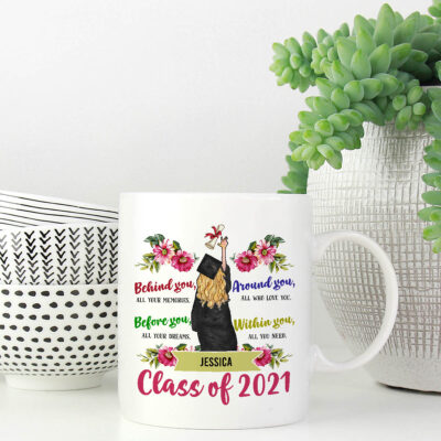 Alternative view of Personalized Class of Senior 2021 Coffee Mug - Congrats Female Graduation Gifts Travel Bottle