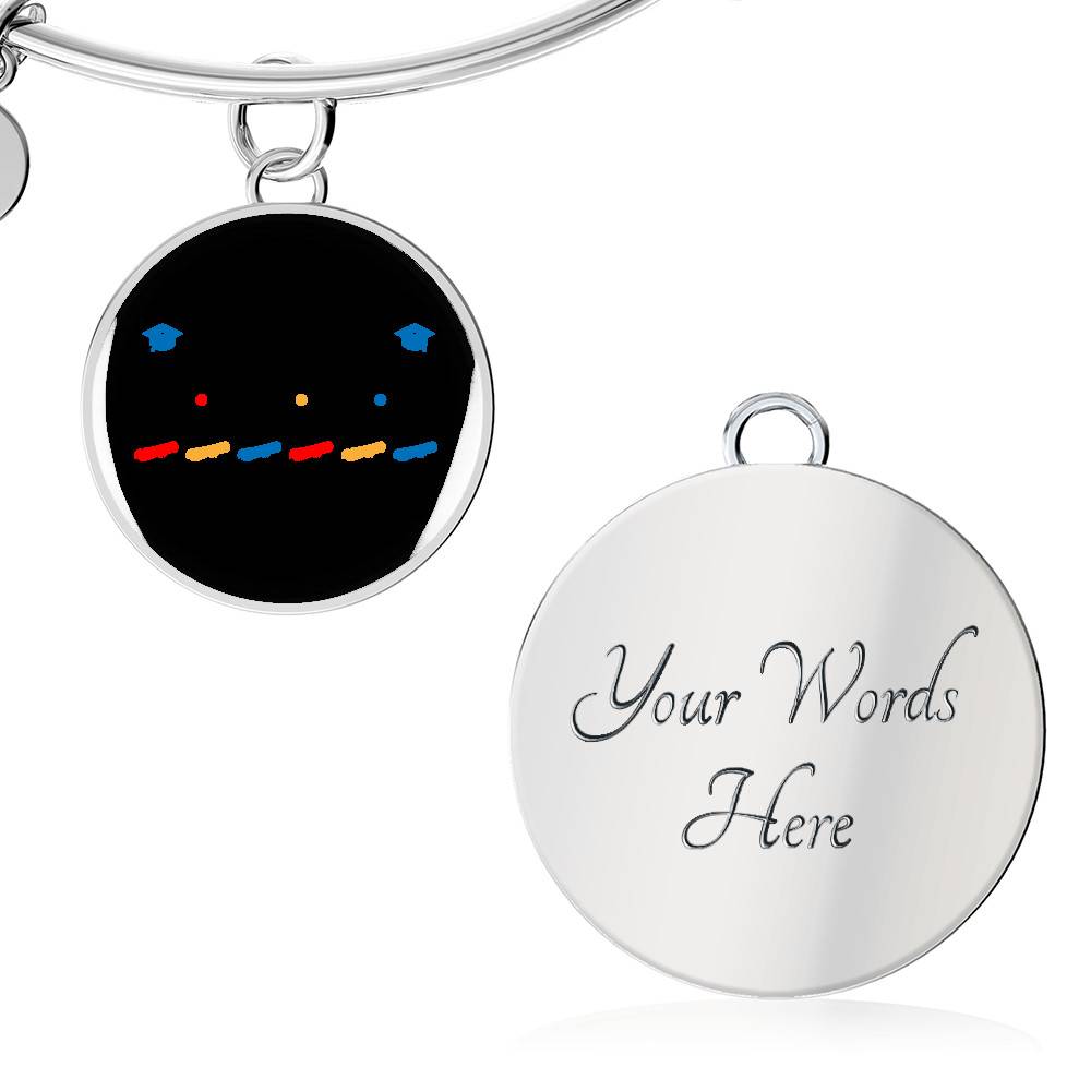 Class of 2021 Graduated and Vaccinated Friend Graduation Circle Pendant Necklace - Bangle