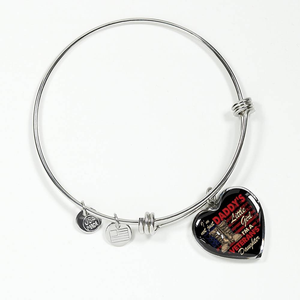 I'm Not Just Daddy's Little Girl I'm A Veteran's Daughter Heart Pendant Necklace - Proud Daughter of Veteran Gift