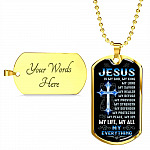 Cross Jesus Is My God My King My Lord My Savior My Healer My Refuge Christian Gifts Dog Tag Pendant Necklace
