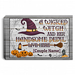 Personalized a Wicked, White, 0.75'' Framed Canvas Personalized a Wicked, White, 0.75'' Framed Canvas