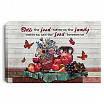 Bless Food, White, 0.75'' Framed Canvas