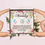 To My Mommy I May Just Be A Bump But I Love You More Than You Ever Know Love Knot Necklace - Mom To Be Gifts