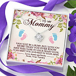 To My Mommy I May Just Be A Bump But I Love You More Than You Ever Know Love Knot Necklace - Mom To Be Gifts
