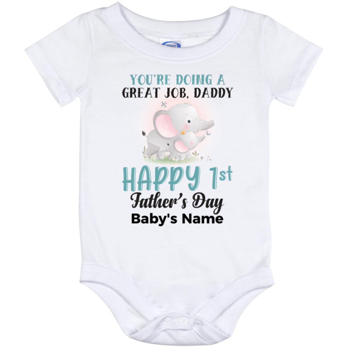 Personalized Elephant You're, White, Baby Onesie - 12 Month