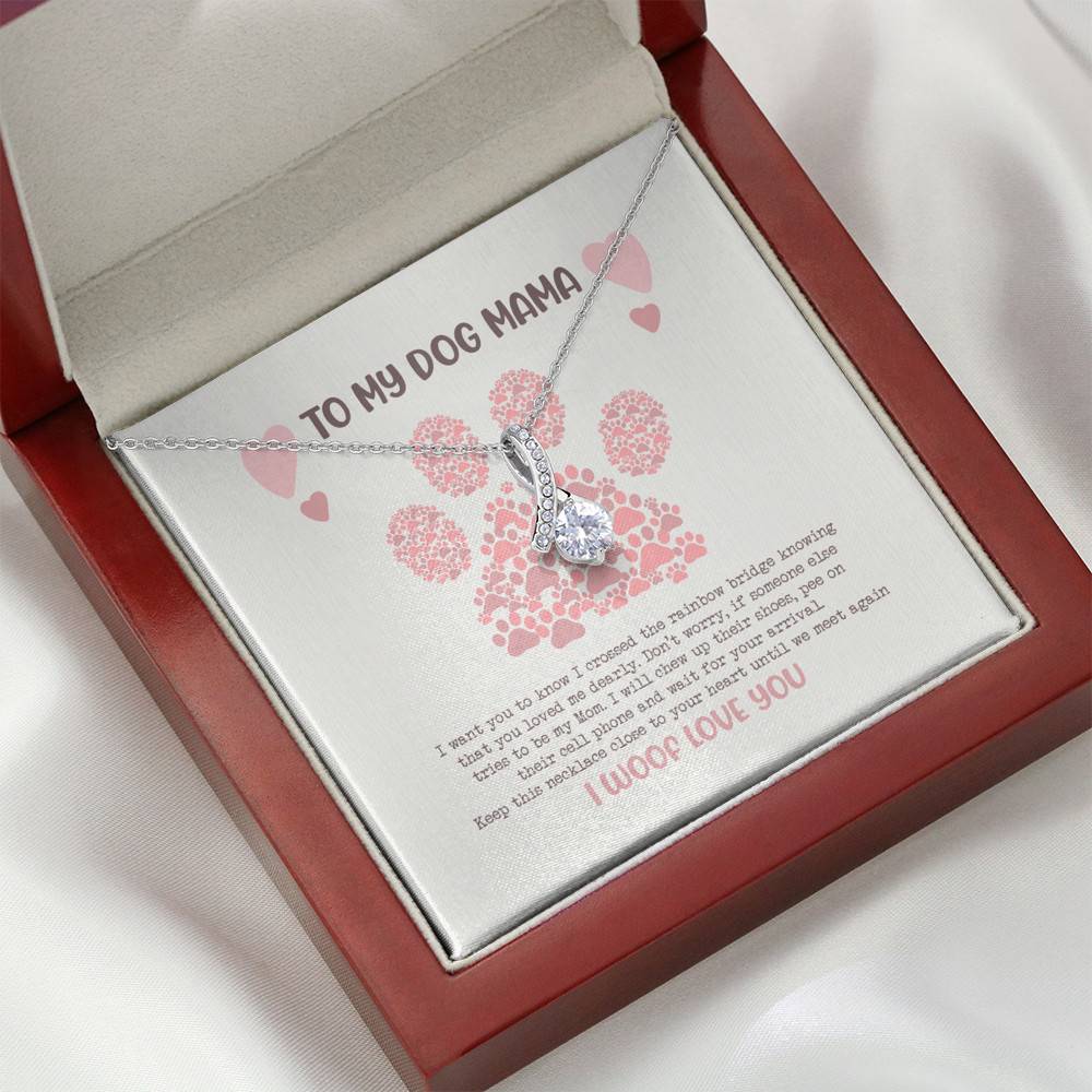 To My Dog Mama I Woof Love You Alluring Beauty Pendant Necklace - Missing Dog Gift