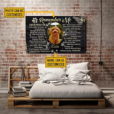 Alternative view of Personalized Photo Remember Me With Smiles Not Tears Dog Memorial Framed Canvas Prints - Unframed Poster