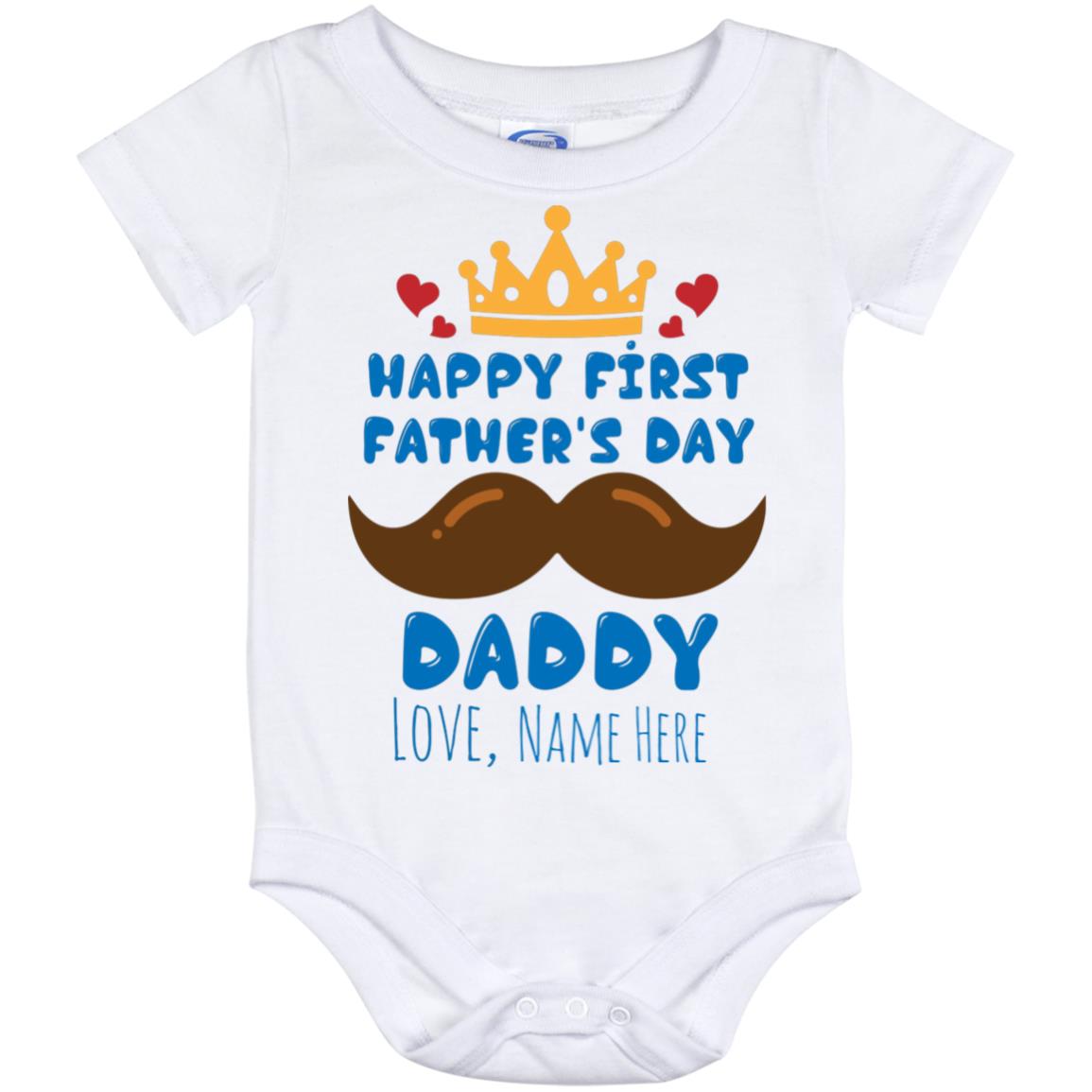 Personalized Happy, White, Baby Onesie - 12 Month