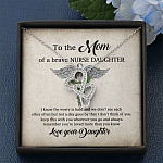 To the Mom of A Brave Nurse Daughter I Know the Worry Is Hard and We Don't See Each Other Double Hearts Necklace To the Mom of A Brave Nurse Daughter I Know the Worry Is Hard and We Don't See Each Other Double Hearts Necklace