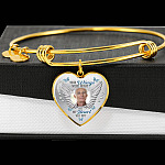 Personalized Photo Your Wings Were Ready But My Heart Was Not Heart Pendant Necklace - Bangle