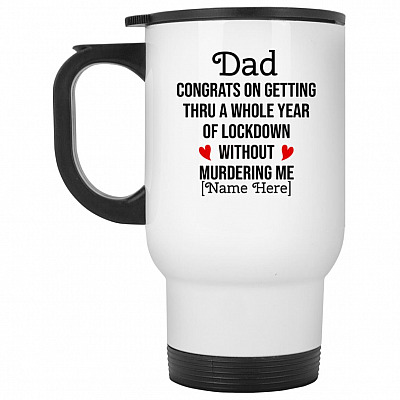 14 oz. White Travel Mug