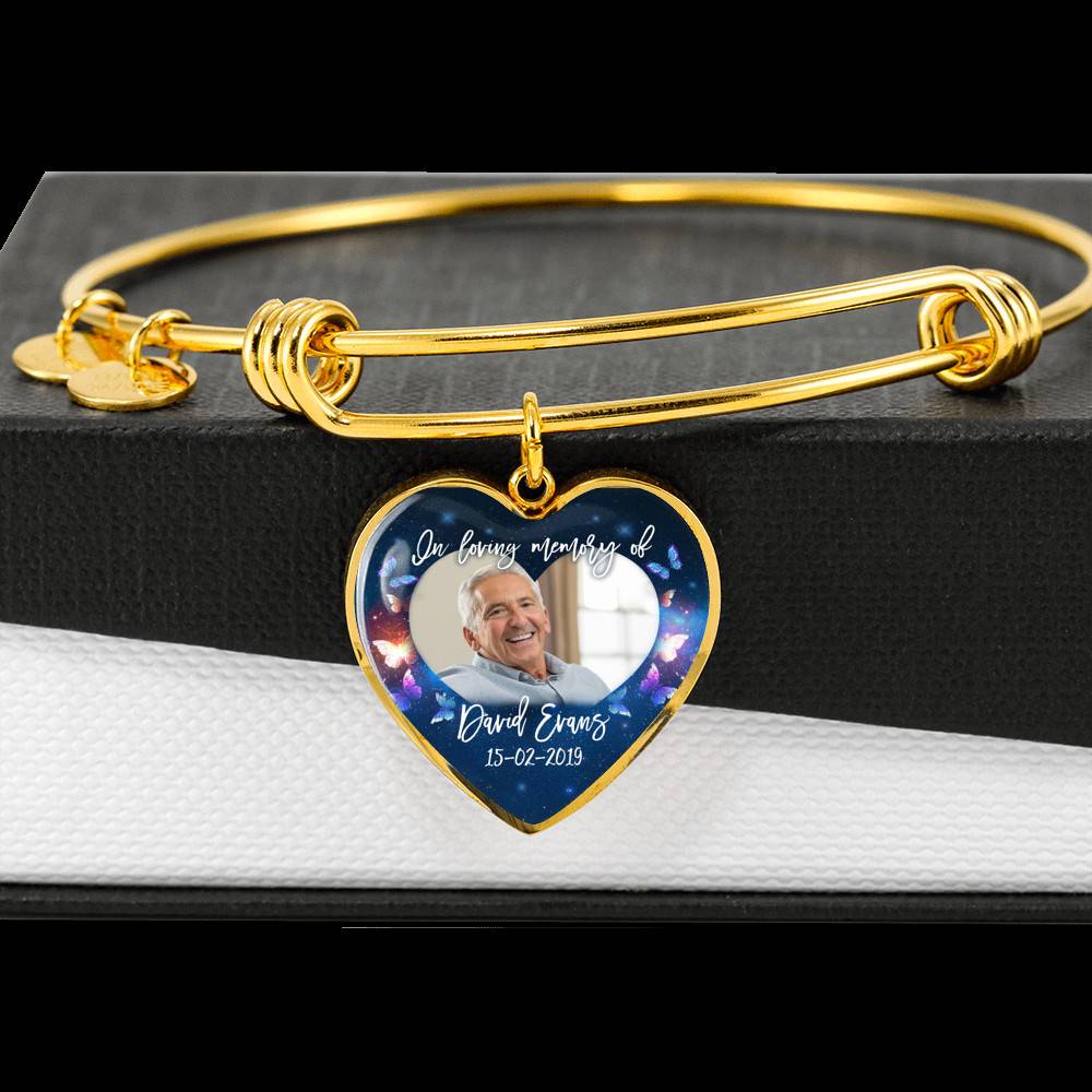 Personalized Photo In Loving Memory Of Custom Name Heart Pendant Necklace - Memorial Gift Jewelry