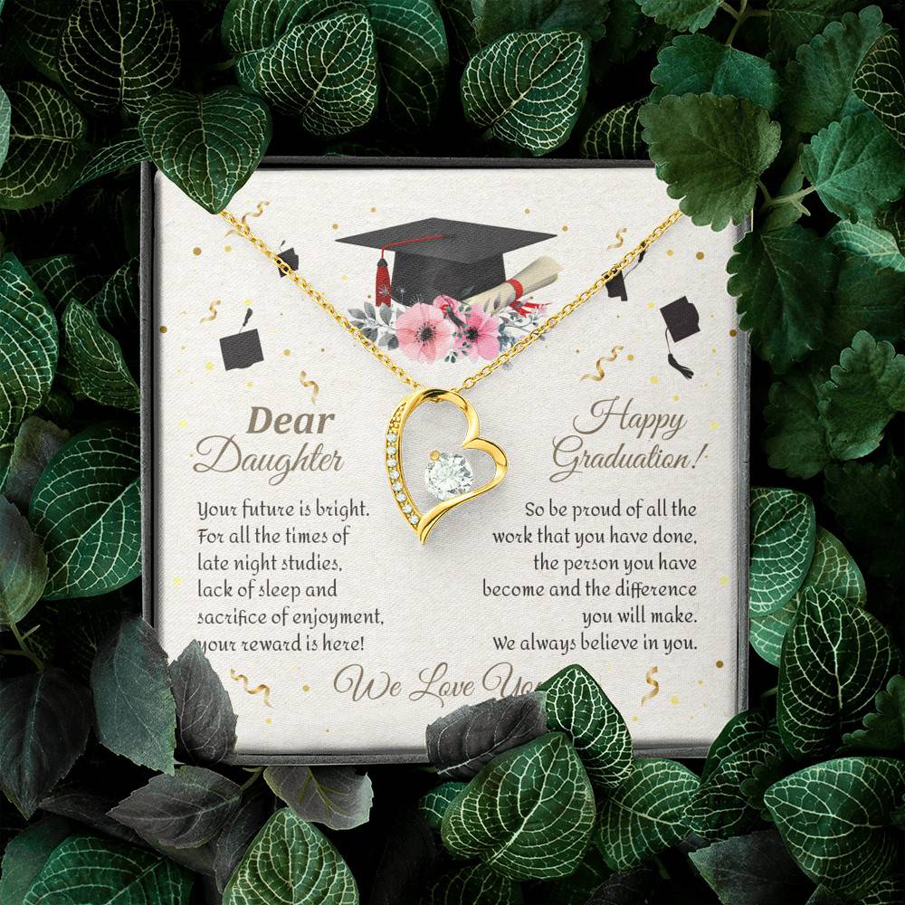 Graduation Dear Daughter Your Future Is Bright For All The Times Senior Forever Love Heart Necklace