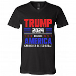 Trump Supporter Shirt Trump 2024, Black, V-Neck T-Shirt