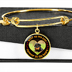 Personalized Photo Once by My Side Forever in My Heart Pet Owner Gifts Circle Pendant Necklace - Bangle