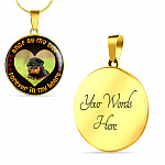 Personalized Photo Once by My Side Forever in My Heart Pet Owner Gifts Circle Pendant Necklace - Bangle