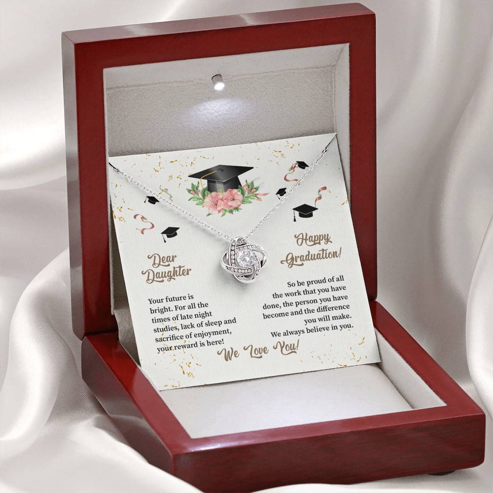 Dear Daughter Happy Graduation We Always Believed In You We Love You Love Knot Necklace