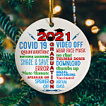 2021 Quarantine Graduation Decorative Ornament Keepsake - Holiday Flat Circle Ornament