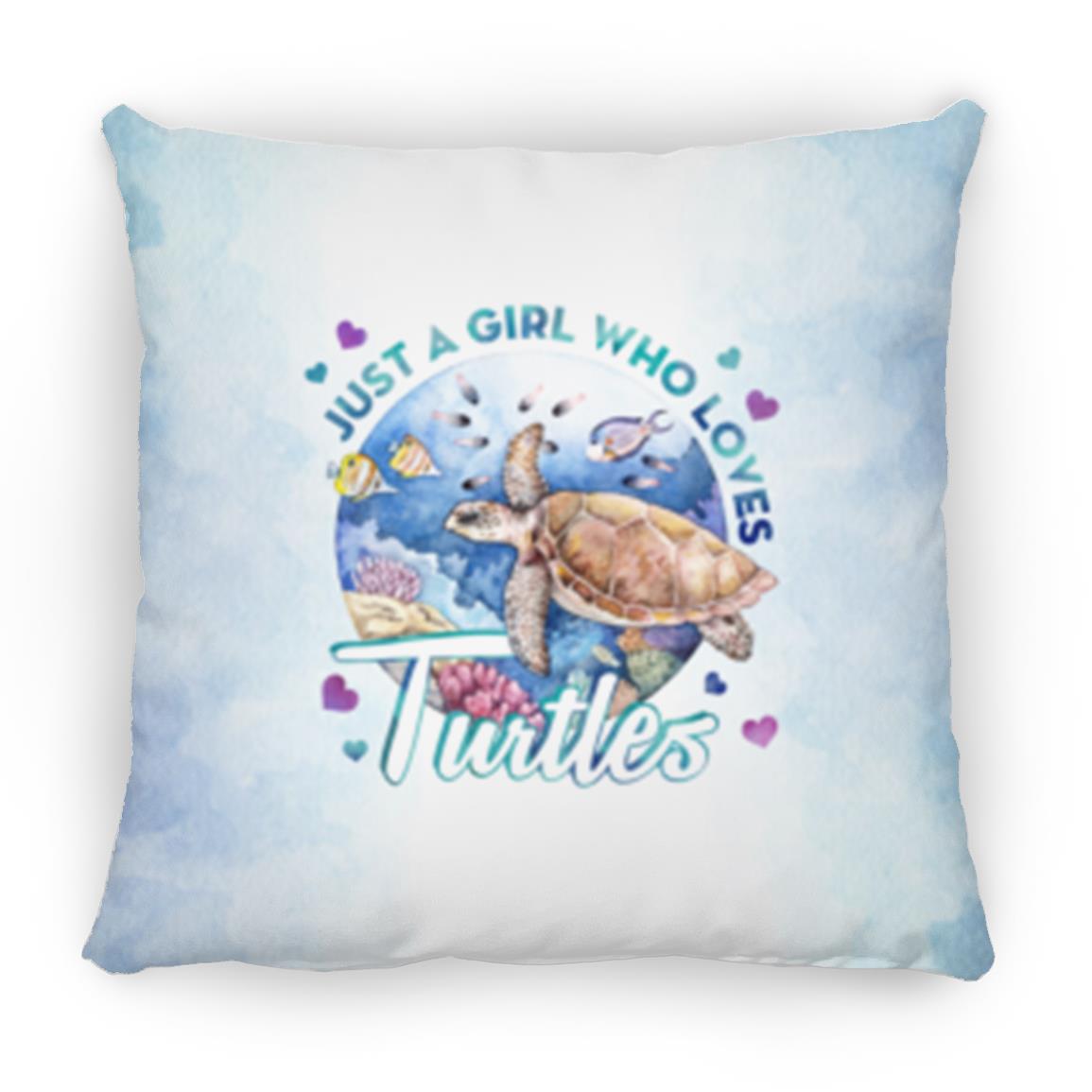 TURTLES PILLOW, White, Square Pillow 18x18