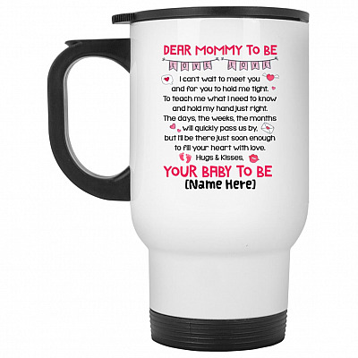 14 oz. White Travel Mug