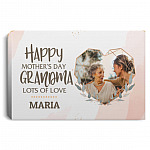 Custom Photo Happy Mother's Day, White, 0.75'' Framed Canvas