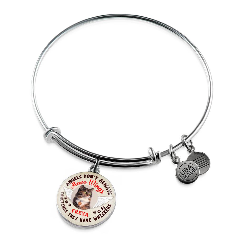 Personalized Photo Angels Don't Always Have Wings Sometimes They Have Whiskers Circle Pendant Necklace