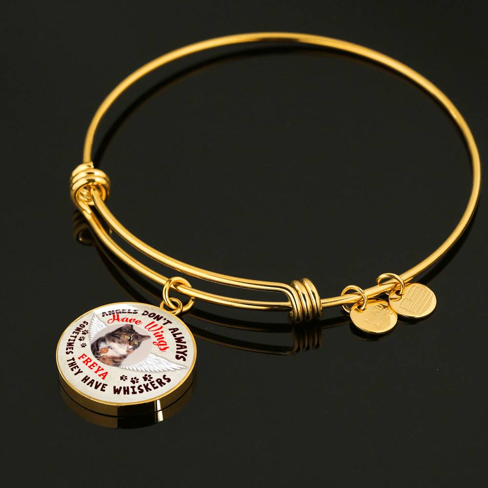 Personalized Photo Angels Don't Always Have Wings Sometimes They Have Whiskers Circle Pendant Necklace