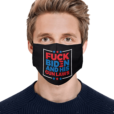 Alternative view of Fck Biden and His Gun Laws Anti Biden Political Washable Reusable Custom Printed Cloth Face Mask Cover