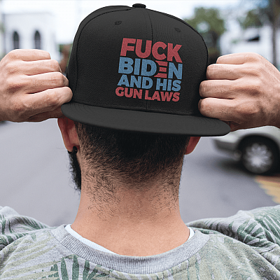 Alternative view of Fck Biden and His Gun Laws Anti Biden Political Twill Cap - High-Profile Snapback Hat - Trucker Hat