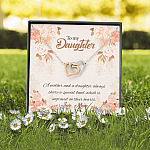 Mom to My Daughter a Mother and A Daughter Always Share a Special Bond Interlocking Hearts Pendant Necklace