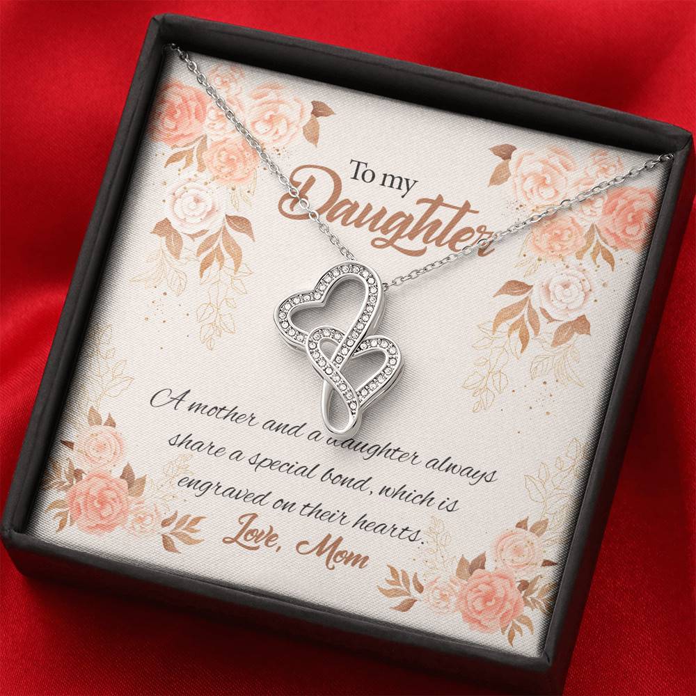 Mom to My Daughter a Mother and A Daughter Always Share a Special Bond Double Hearts Pendant Necklace Mom to My Daughter a Mother and A Daughter Always Share a Special Bond Double Hearts Pendant Necklace