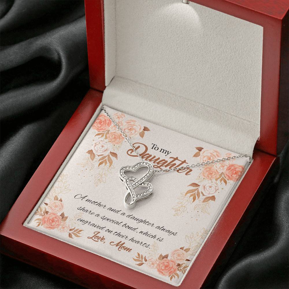 Mom to My Daughter a Mother and A Daughter Always Share a Special Bond Double Hearts Pendant Necklace Mom to My Daughter a Mother and A Daughter Always Share a Special Bond Double Hearts Pendant Necklace