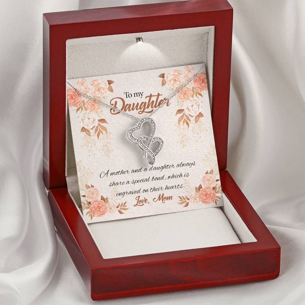Mom to My Daughter a Mother and A Daughter Always Share a Special Bond Double Hearts Pendant Necklace Mom to My Daughter a Mother and A Daughter Always Share a Special Bond Double Hearts Pendant Necklace