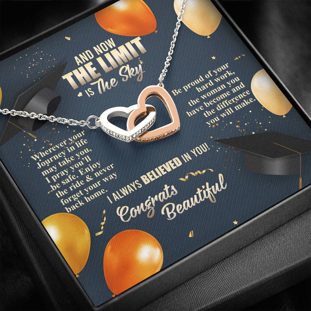 And Now The Limit Is The Sky Wherever Your Journey In Life May Take You Graduation Interlocking Hearts Pendant Necklace And Now The Limit Is The Sky Wherever Your Journey In Life May Take You Graduation Interlocking Hearts Pendant Necklace