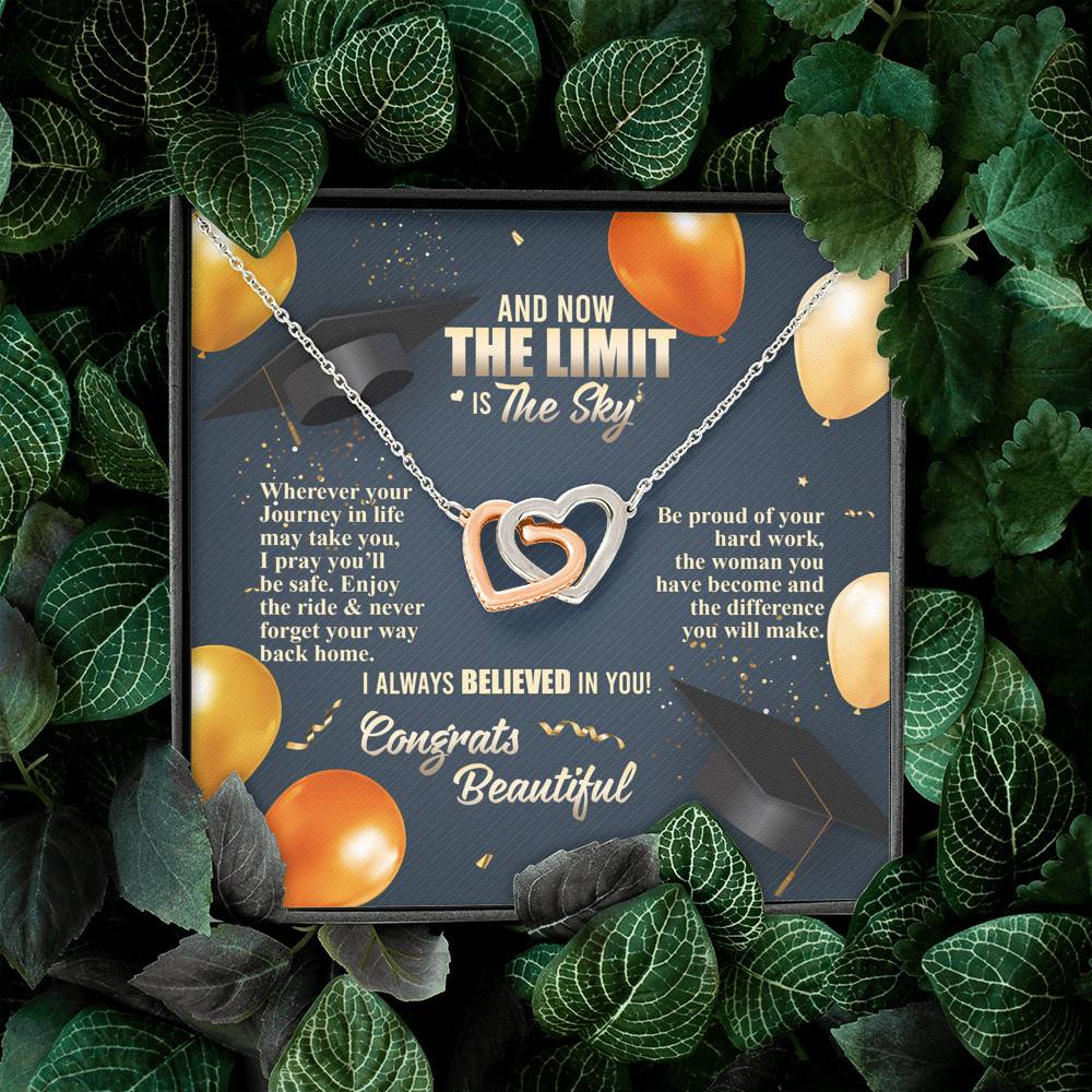 And Now The Limit Is The Sky Wherever Your Journey In Life May Take You Graduation Interlocking Hearts Pendant Necklace And Now The Limit Is The Sky Wherever Your Journey In Life May Take You Graduation Interlocking Hearts Pendant Necklace