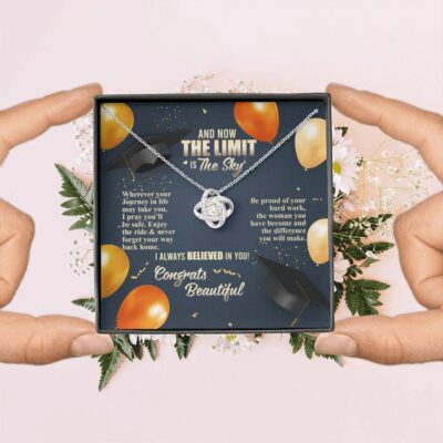 And Now The Limit Is The Sky Wherever Your Journey In Life May Take You Graduation Love Knot Necklace