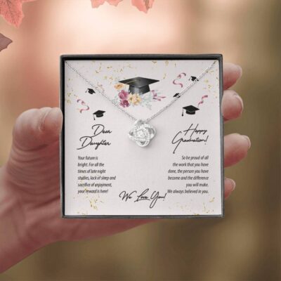 Dear Daughter Happy Graduation We Love You Love Knot Pendant Necklaces - Graduation Day Gift For Her