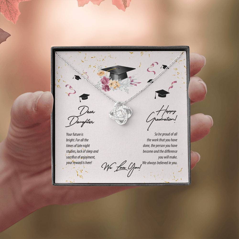 Dear Daughter Happy Graduation We Love You Love Knot Pendant Necklaces - Graduation Day Gift For Her