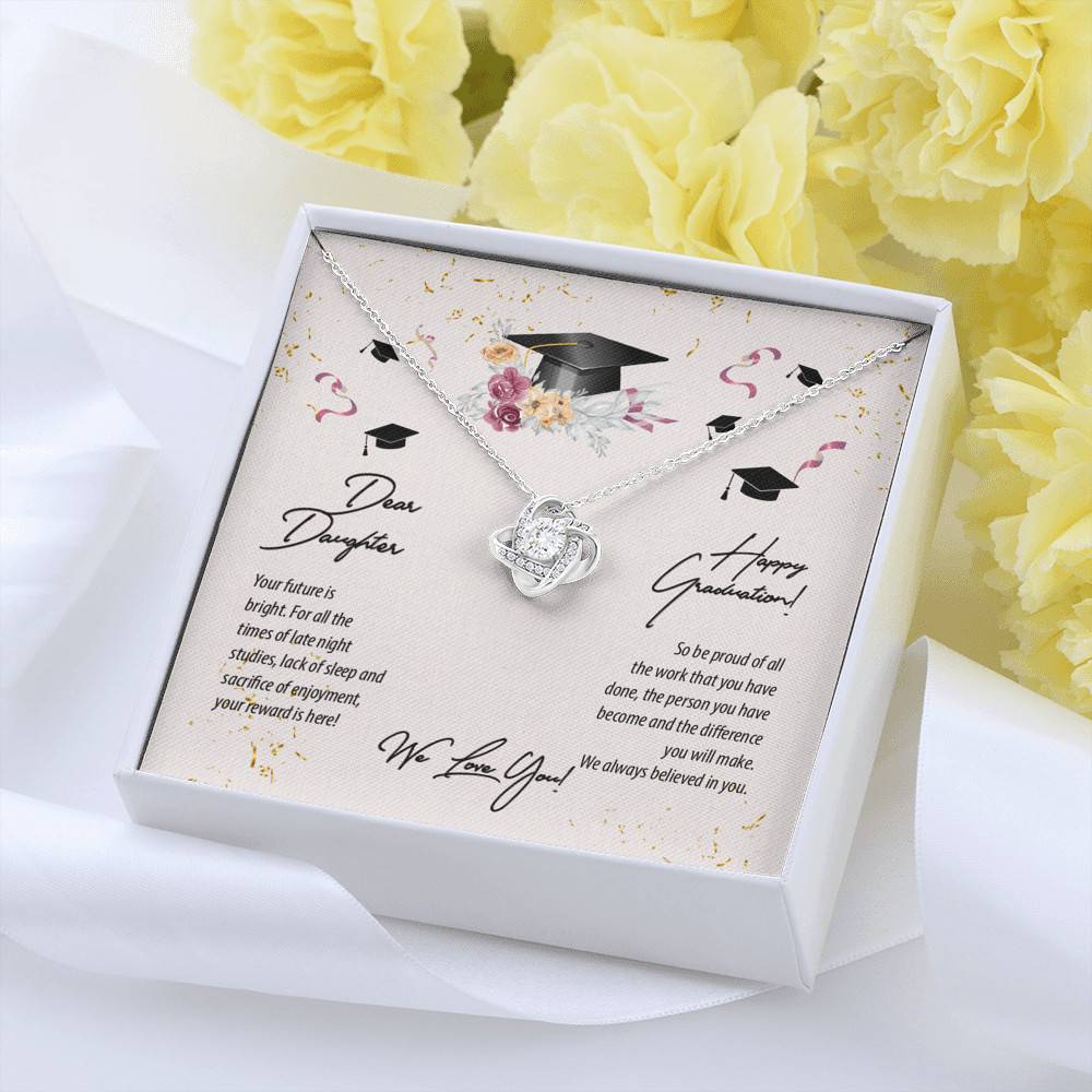 Dear Daughter Happy Graduation We Love You Love Knot Pendant Necklaces - Graduation Day Gift For Her