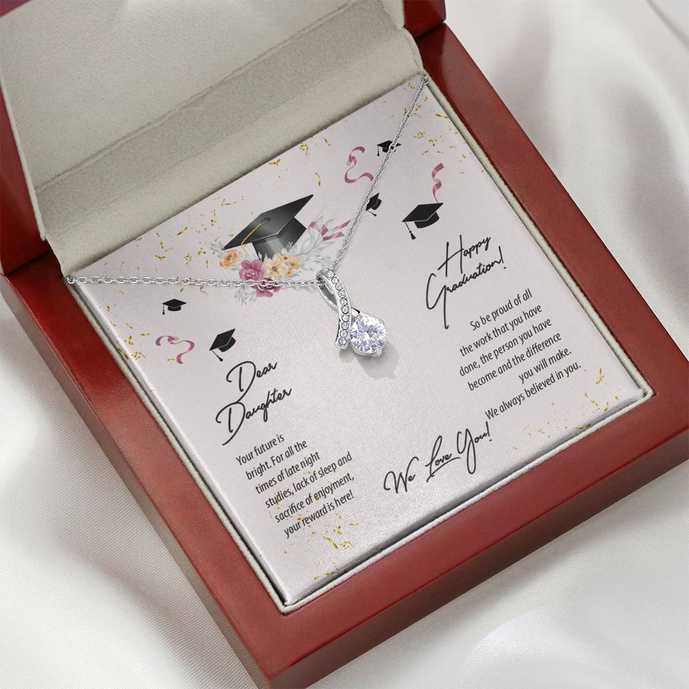 Dear Daughter Happy Graduation We Love You Alluring Beauty Pendant Necklace - Graduation Day Gift For Her