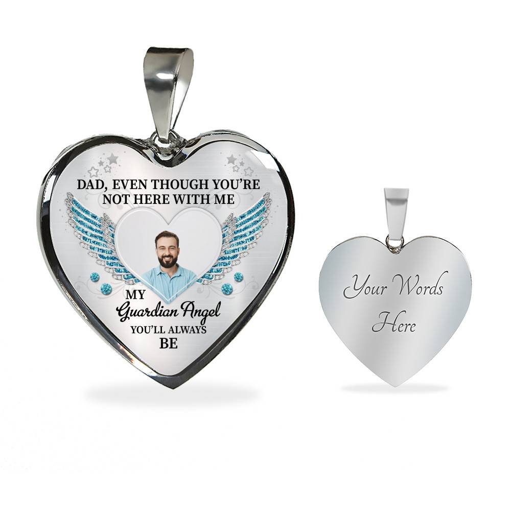 090621-060557-CubeBik-Image-904 Personalized Photo Dad Even Though You're Not Here With Me My Guardian Angel Heart Pendant Necklace