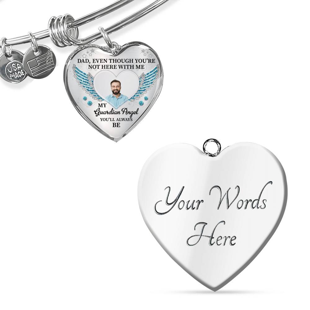 090621-060643-CubeBik-Image-825 Personalized Photo Dad Even Though You're Not Here With Me My Guardian Angel Heart Pendant Necklace