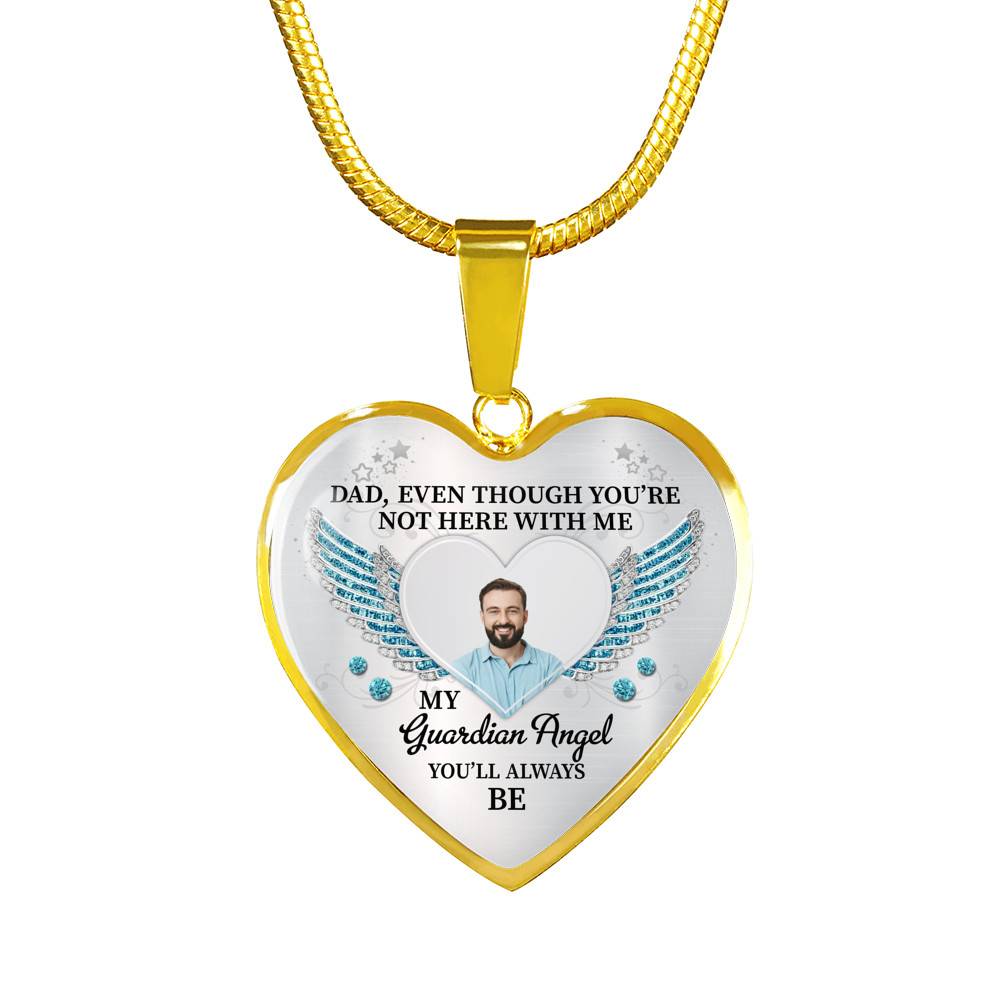 090621-060652-CubeBik-Image-994 Personalized Photo Dad Even Though You're Not Here With Me My Guardian Angel Heart Pendant Necklace