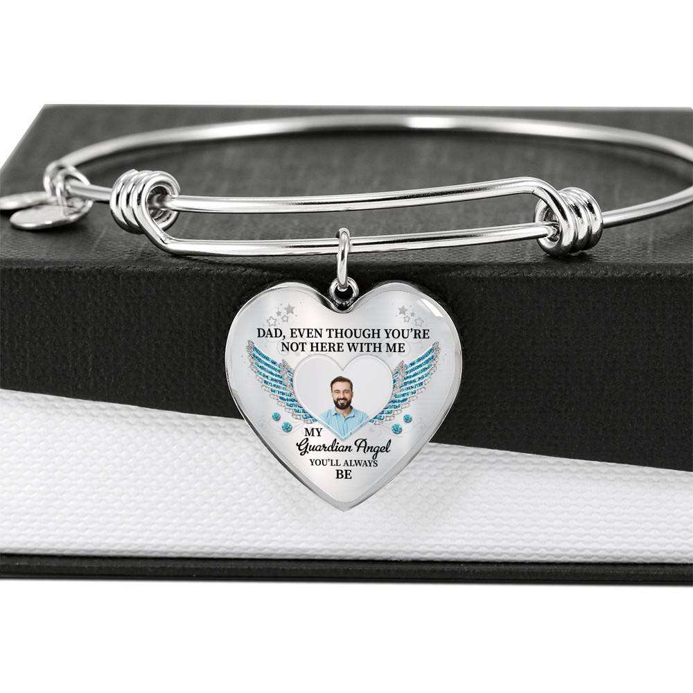 090621-060938-CubeBik-Image-700 Personalized Photo Dad Even Though You're Not Here With Me My Guardian Angel Heart Pendant Necklace