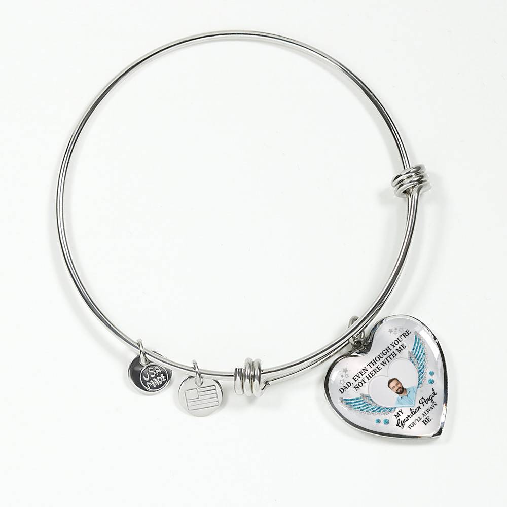 090621-061008-CubeBik-Image-233 Personalized Photo Dad Even Though You're Not Here With Me My Guardian Angel Heart Pendant Necklace