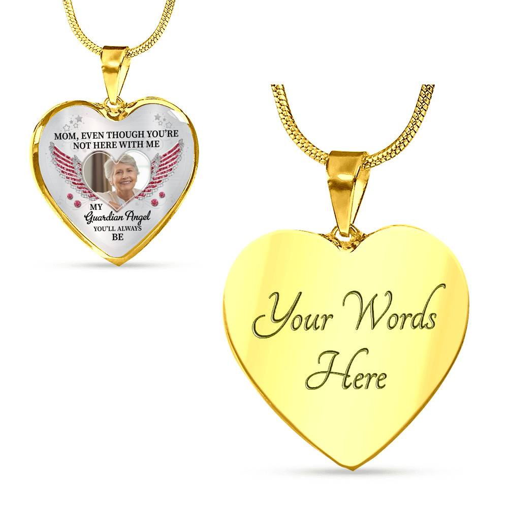 090621-062330-CubeBik-Image-619 Personalized Photo Mom Even Though You're Not Here With Me My Guardian Angel Heart Pendant Necklace