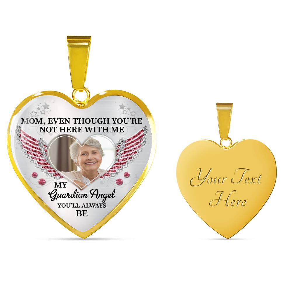 090621-062358-CubeBik-Image-534 Personalized Photo Mom Even Though You're Not Here With Me My Guardian Angel Heart Pendant Necklace