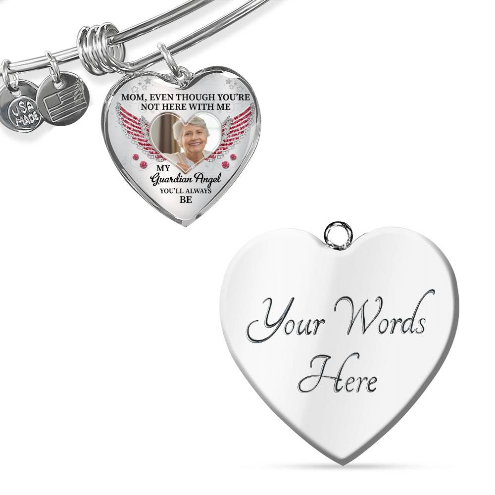 090621-062414-CubeBik-Image-631 Personalized Photo Mom Even Though You're Not Here With Me My Guardian Angel Heart Pendant Necklace
