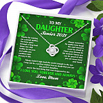 To My Daughter Senior 2021 Love Knot Pendant Necklaces - Graduation Day Gift For Her